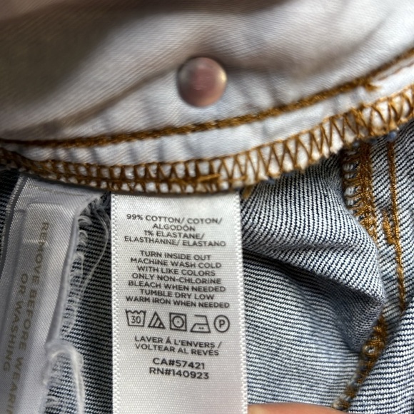 LOFT WOMEN’S HIGH WAIST WIDE LEG MEDIUM WASH RAW HEM CROP JEAN SZ 28/6 - Picture 7 of 7